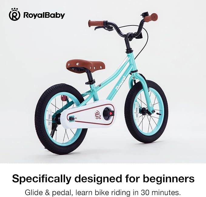 RoyalBaby Kids Bike, Terra EZ Balance to Pedal Convertable Bicycle, 14 16 18 Inch Easy Learn Balancing to Biking Boys Girls Ages 3-9 Years Beginners