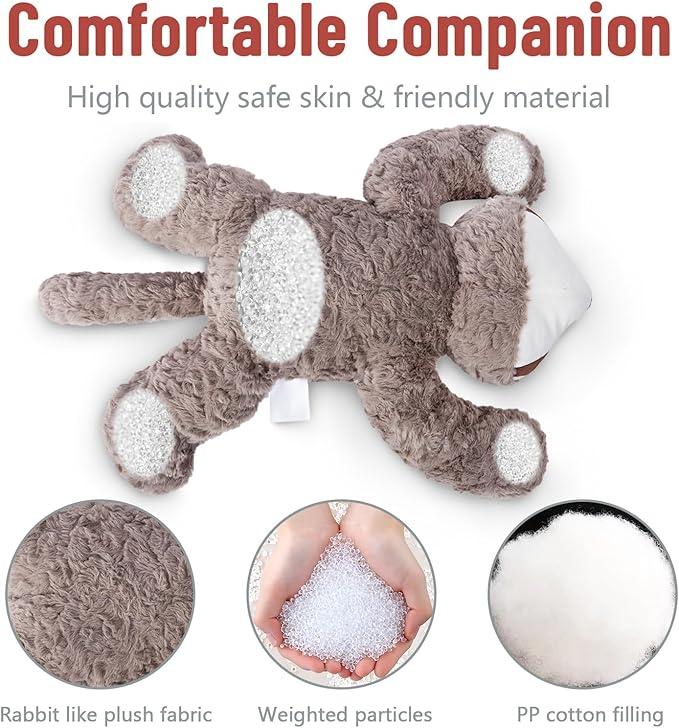 Niuniu Daddy 20" | 3.3 Pound Weighted Stuffed Animals for Kids, Fluffy Raccoon Sensory Plush Animal Toy for Sleeping Hugging, Cute Raccoon Weighted Pillow for Birthday Holiday Easter as Gifts Presents