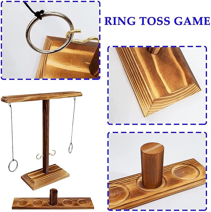Hook and Ring Toss Game for Adults Party Games Wider & Longer Latest Verison - Rectangle