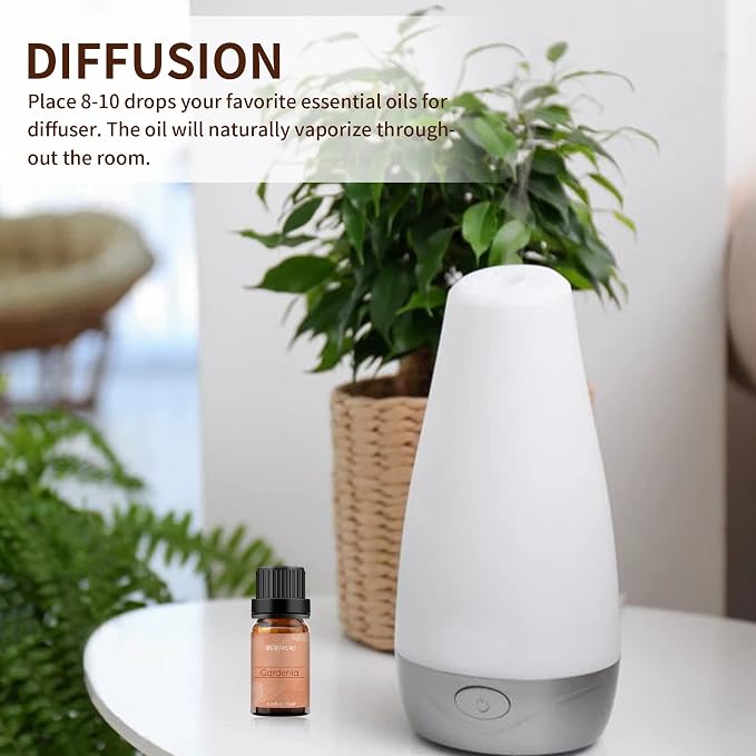 BURIBURI Gardenia Essential Oil, 100% Pure Gardenia Fragrance Oil, Fragrance Oil Essential Oils 10ML for Soap Candle Making