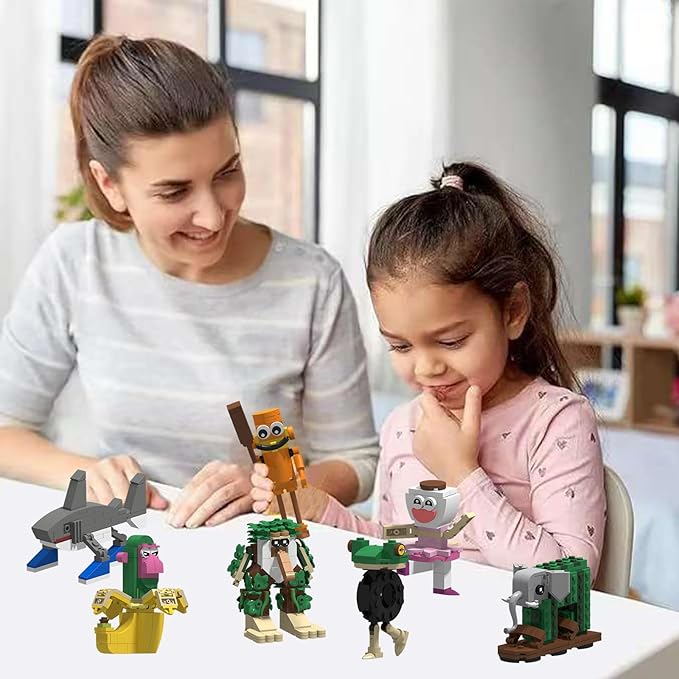 Building Toys-Tralalero Tralala Action Figure, 608PCS Italian Brainrot Meme Shark Figures Toys, Collectible Animals Figurine Doll Gifts for Fans