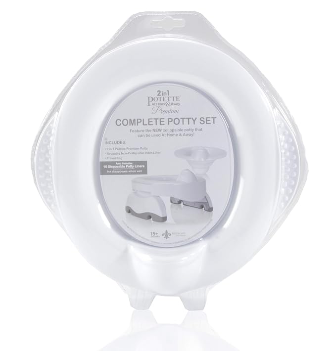 Potette Plus Premium Potty Value Pack: Kalencom 2in1 Potette Plus Premium Travel Potty and Reusable Hard Liner for Home Use. Folds on Patented Hinge for Travel. Potty - Potty Seat – Portable Potty