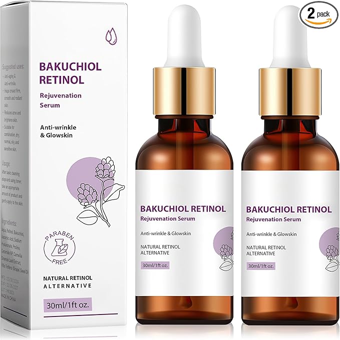 Bakuchiol Retinol Rejuvenation Serum,Venature Bakuchiol Retinol Korean, Retinol Serum for Wrinkles, Best Anti-Aging, Moisturising Skin (2PCS)