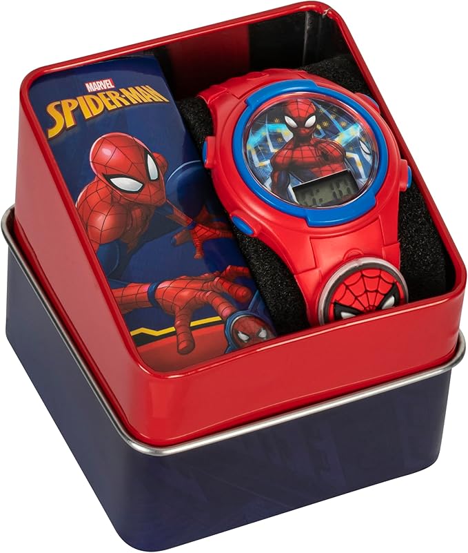 Marvel Spider-Man Kids Watches – Digital Display, Interactive Features, Adjustable Strap, Vibrant Spider-Man Graphics, Durable for Active Kids