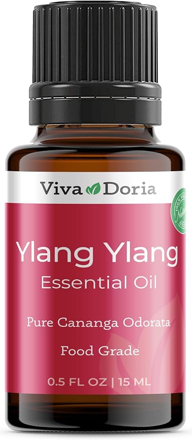 Viva Doria Ylang Ylang Essential Oil, 100% Pure, Natural Essential Oil, Undiluted, for Aromatherapy | Food Grade, 15 mL (0.5 Fluid Ounce)