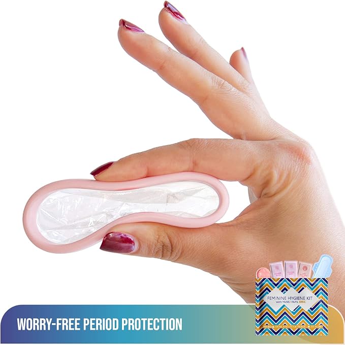 Menstrual Disc Kit with Pad – Single Pack | Convenient On-the-Go Period Essentials | Includes Pads, Feminine Wipes, and Hand Wipe for Complete Hygiene Care (Zig Zag)