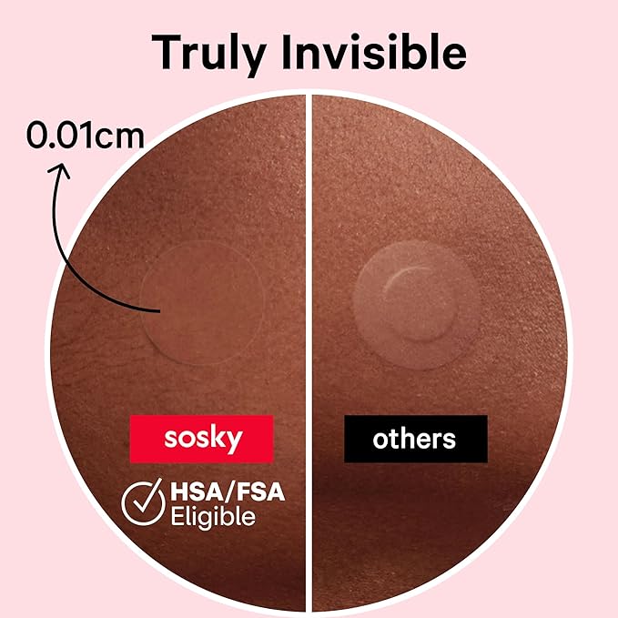 Sosky Pimple Patches for Face, Invisible Hydrocolloid Acne Patches, HSA Store Eligible Items, Zit Sticker for Face and Skin, Pimple Sticker for Covering Zits, Blemishes with Salicylic Acid 48 Count