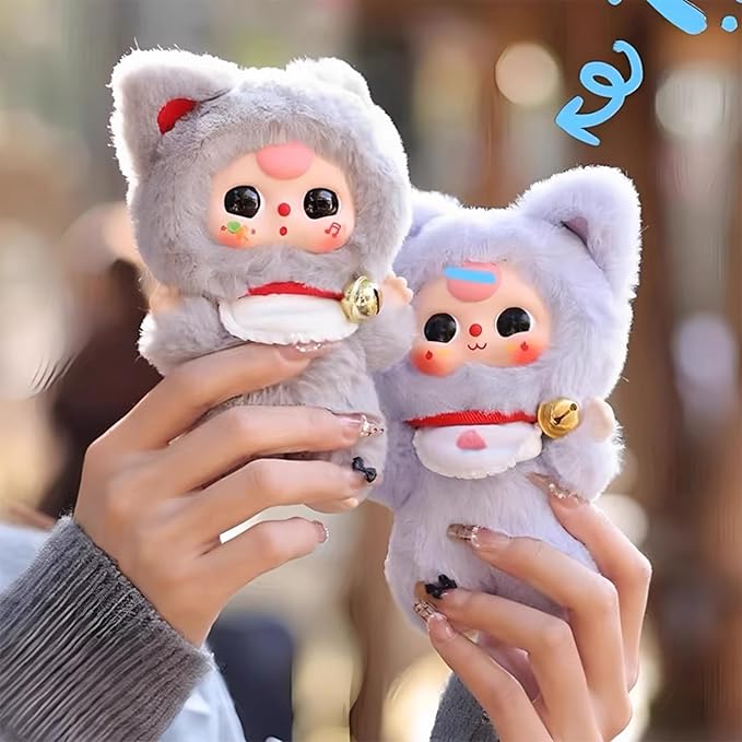 Baby Three Billionaire Lucky Cat Series Box Toys, Cat Theme Mystery Box Plush Doll Stuffed Toys Bag Pendant Charm Birthday Gift, Random 1PC