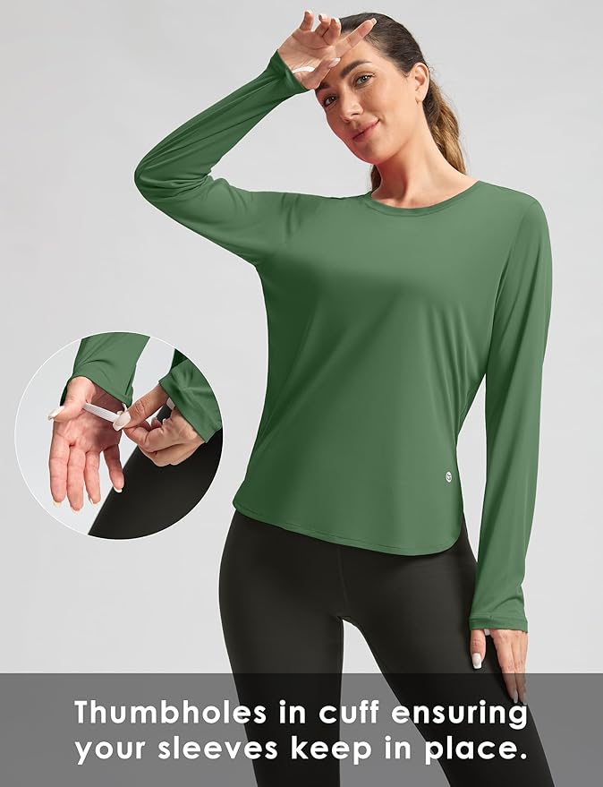 Women's Sun Shirts UPF 50+ Long Sleeve UV Protection Shirt Lightweight Quick Dry Workout Hiking Tops for Women