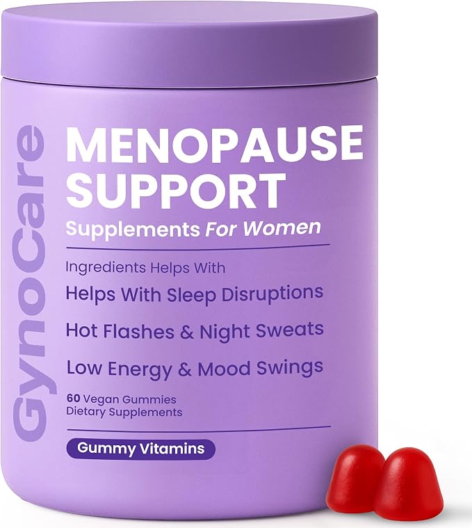 Menopause Gummies for Women | Menopause Gummy Vitamins | Relief for Hot Flashes, Night Sweats & Mood Swings | Helps Sleep Disruptions & Brain Function | 60 Vegan Gummies