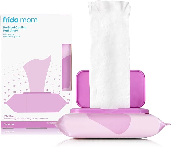 Perineal Medicated Witch Hazel Full-Length Cooling Pad Liners for Postpartum Care by Frida Mom | Speeds Healing and Reduces Swelling for Perineal Area | 24-Count