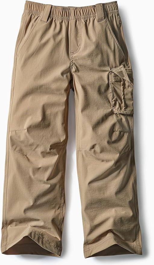 CQR Kids Boy’s Hiking Cargo Pants, Water Resistant UPF 50+ Quick Dry Youth Casual Outdoor Climbing Camping Trousers