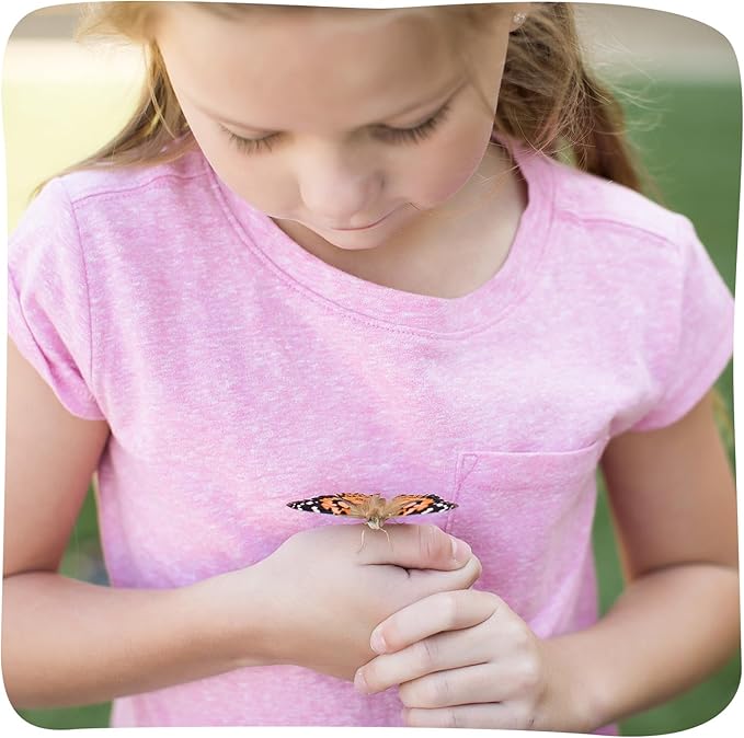 Insect Lore Butterfly Garden with 10 Live Baby Caterpillars - Habitat, Feeder, Chrys-A-Lid Holders, STEM Activity Journal - Raise and Release Painted Lady Butterflies