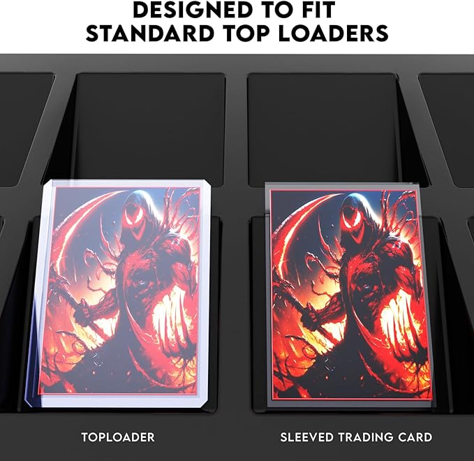 Card Sorting Tray for Toploader – 5ct Stackable Trading Card Organizer Display Case, 18-cell Organize and Sort TCG Cards, Durable and Convenient Storage Solution