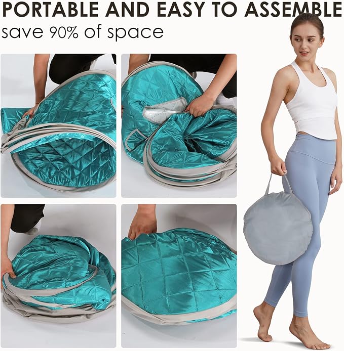 Lightweight Portable Steam Sauna Tent, Full Body Personal Sauna for Home Spa, Folding Saunas Tent for Detox Therapy Without Steamer (L 33.5" x W 33.5" x H 55.1")