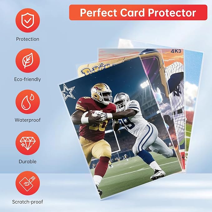 Empsun 600 Count Clear Penny Soft Sleeves: Trading Card Sleeves, Soft Protectors Fit for Standard Cards, Sports Cards, TCG/MTG Game Cards, Baseball Cards