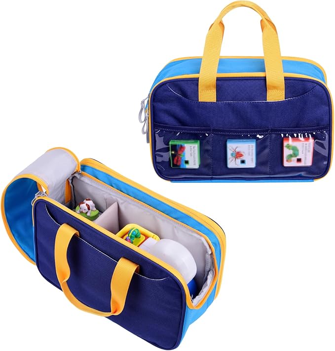 Carrying Case for Little Tikes Story Dream Machine Starter Set, Storage Bag for Story Books & Character Collection, with Handle Strap (Blue)