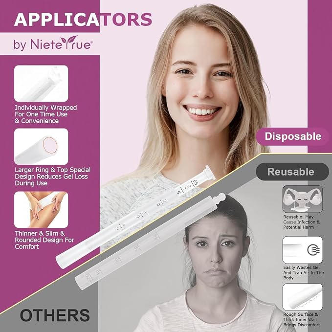 Disposable Vaginal Applicators – Updated with Dosage Markings, Individually Wrapped for Hygiene, Fits Most Lubricants, Creams & Gels, Feminine Care Essentials (100 Pack)