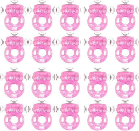 20 Pcs Disposable Vibrating Penis Ring, Clitoral Mini G spot Stimulator， for Increased Stamina & Enhanced Erections, Female Clit Vibrator Adult Toy，for Couples Pleasure，Improved Female Pleasure