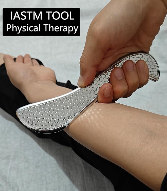 4 in 1 Stainless Steel Muscle Scraper Tool Set, IASTM Physical Therapy Massage Tools, Soft Tissue and Gua Sha Scraping Kit
