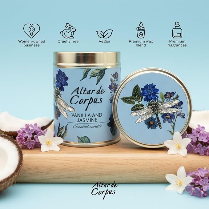 14 Oz Spring Candles for Home - Large Candle Vanilla Jasmine - Mothers Day Gifts - Luxury Candles for Men - Premium Soy Candle Blend - Bathroom Decor