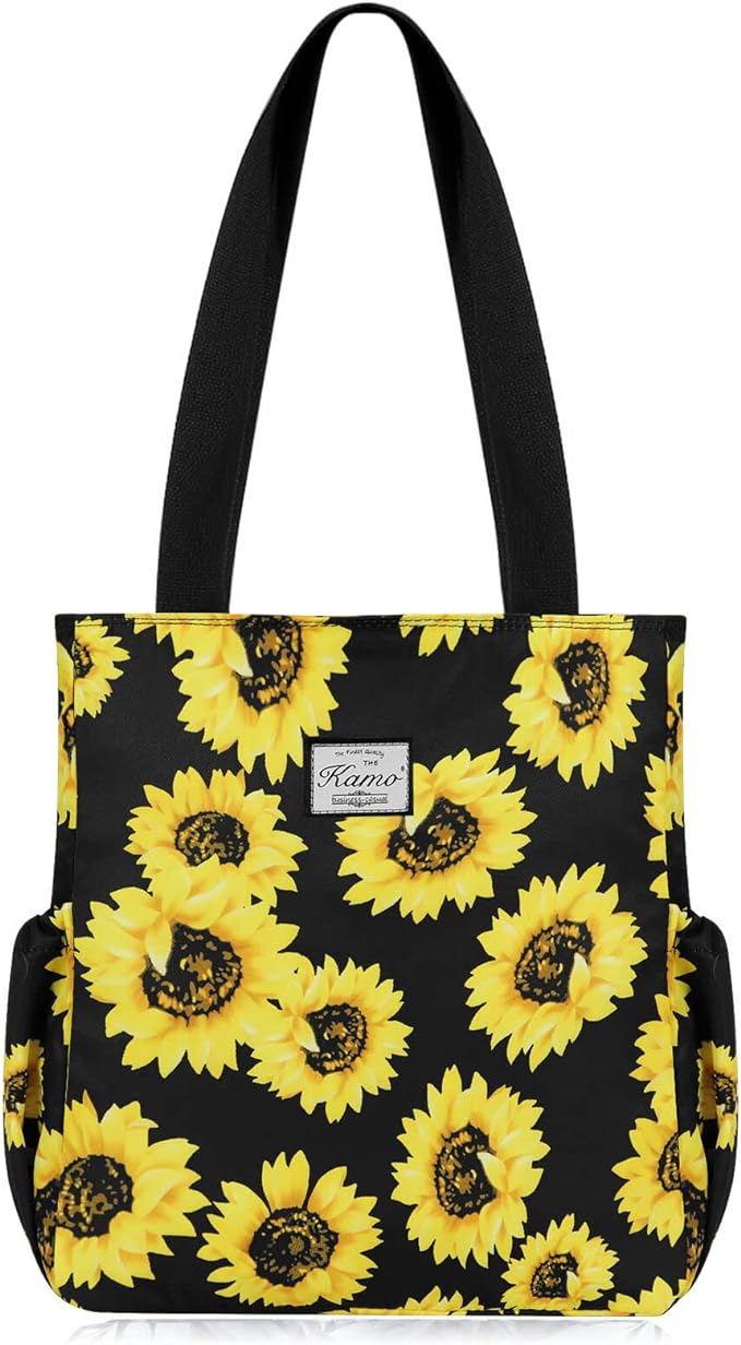 KAMO Floral Tote Bag - Waterproof Lightweight Handbags Travel Shoulder Bag for Hiking Yoga Gym Swimming Travel Beach
