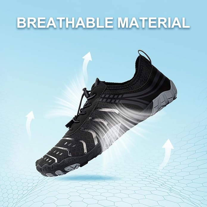 Barefoot Shoes for Women & Men, Grounded Walking Hiking Barefoot Shoes, Wide Toe Box Non-Slip Water Athletic Footwear, Comfortable Vitality Barefoot Footwear, Trail Running Sneakers Unisex