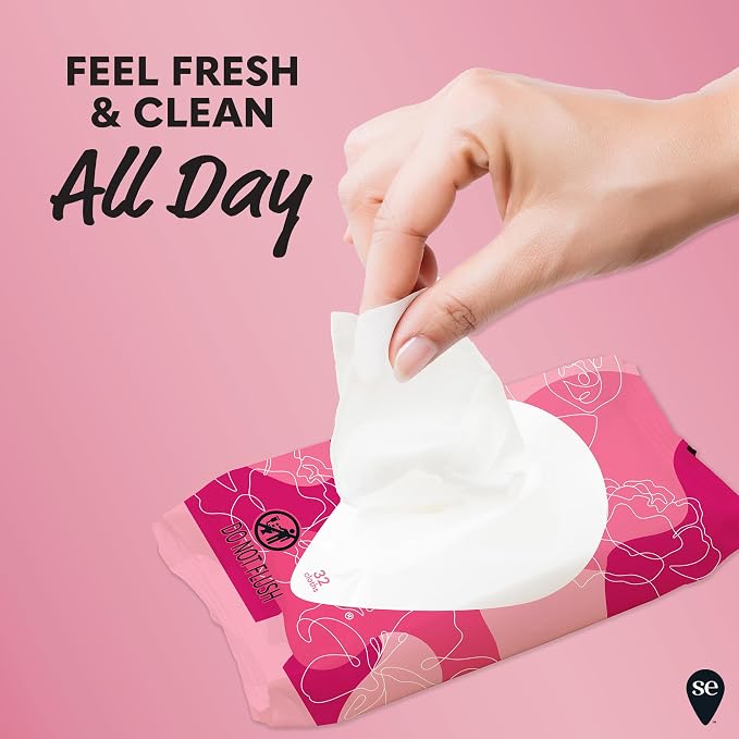 Summer's Eve Sheer Floral Feminine Wipes, Gentle pH-Balanced Formula Helps Control Vaginal Odor, Resealable Pack, 32 Wipes, Pack of 12