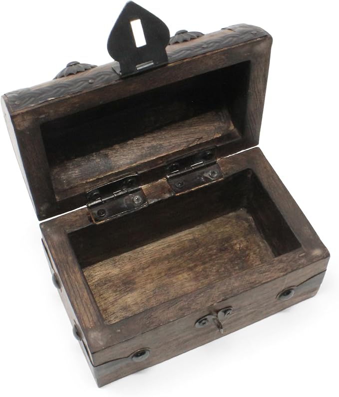 Treasure Chest Keepsake and Jewelry Box Wood - Decorative Treasure Box