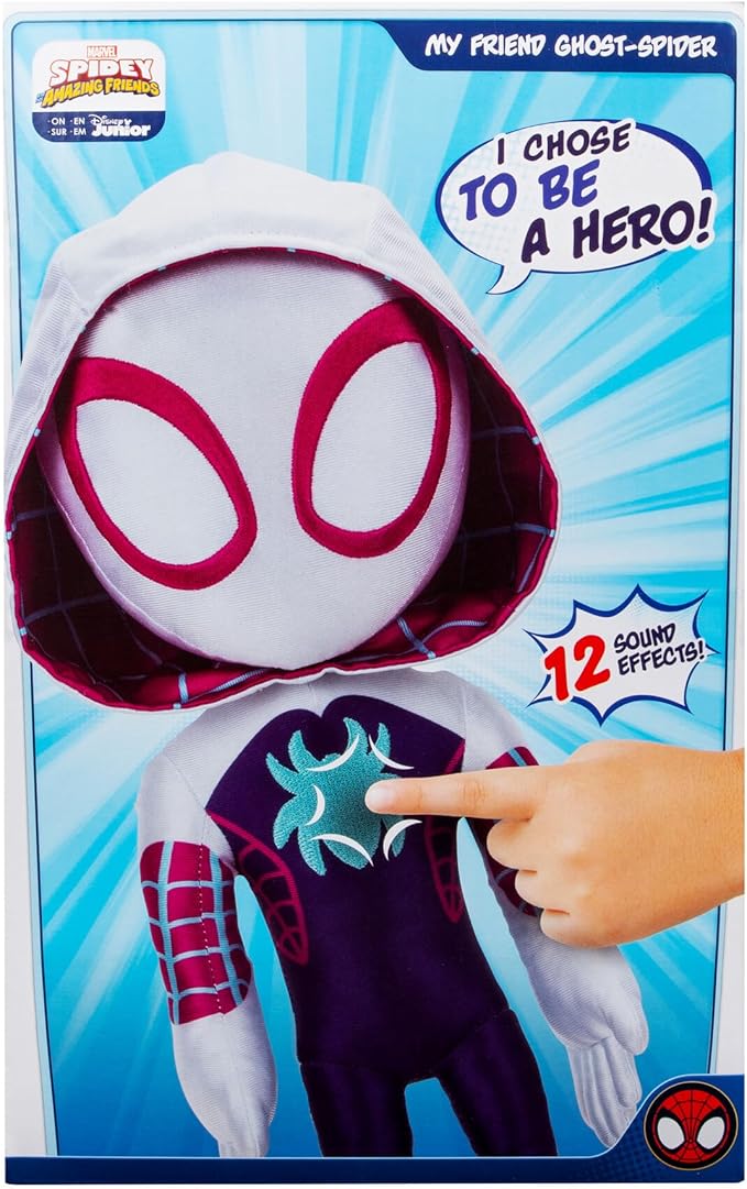 Marvel’s Spidey and His Amazing Friends - My Friend Ghost-Spider 16” Plush with Sounds - Superhero Toys for Kids 3 and Up