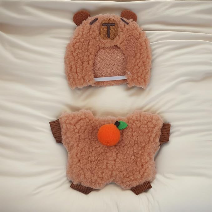 Cute Bear 17cm Doll Clothes, Cute Brown Bear Dolls Outfit Accessories Animal Style Outfits Halloween Doll Clothes Set