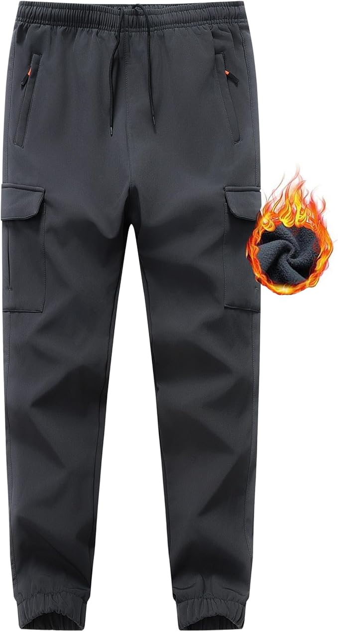 Boys Girls Snow Pants Waterproof Fleece Lined Ski Pants Kids Winter Hiking Pants