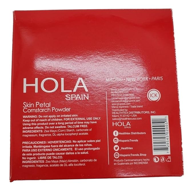 Hola Spain Skin Petal Body Talc Dusting Powder & Puff 4 oz.