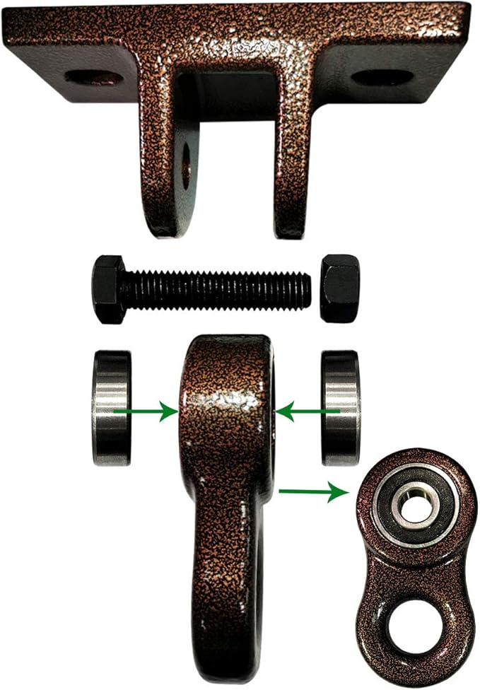 ABUSA Heavy Duty Swing Sets Brackets Including 2 Bronze A-Frame Swing Set Brackets and 4 Swing Hangers for Playground Equipment Mounting Parts Hardware Included (Bronze)