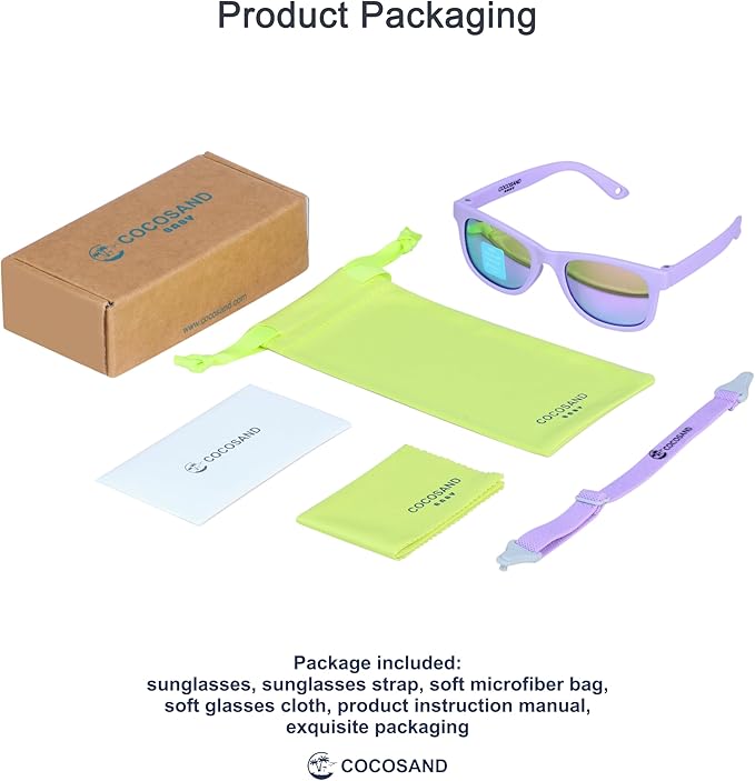 COCOSAND Flexible Baby Sunglasses with Strap Polarized UV Protection for Toddler Infant Newborn Boy Girl Age 0-24 Months