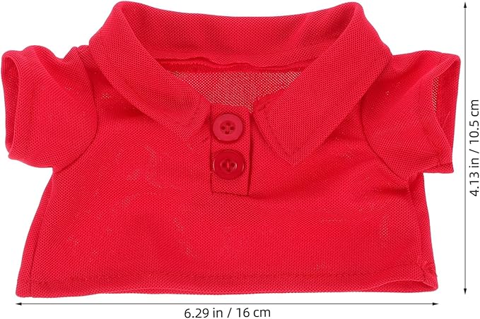 TOYANDONA Plush Bear Clothes Red Shirt Doll Accessories Soft Tiny Clothes for Stuffed Animals 6 Inch Replacement Outfit for Bear Plush Toys