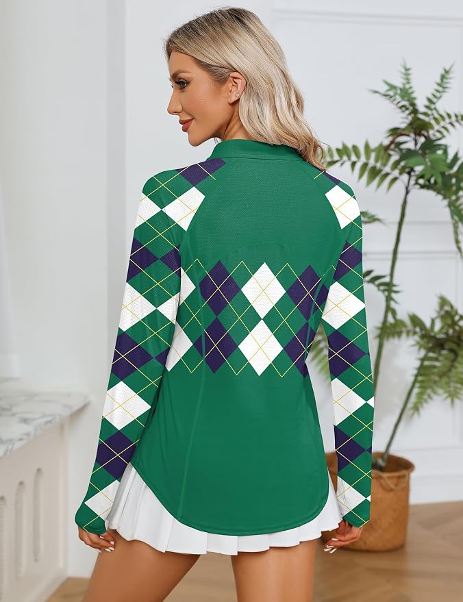 LOMON Women Long Sleeve Shirts Sun Protection 1/4 Zip Summer Quick Dry Hiking Shirts Quarter Zip Pullover for Women