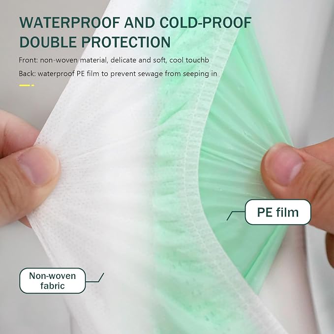 Elastic Large Size Disposable Toilet Seat Covers for Travel,20 Pack Waterproof Toilet Seat Covers for Bathroom,Fit for V/U/O/Square Shape Toilet,Individually Wrapped (2 colors-B set)
