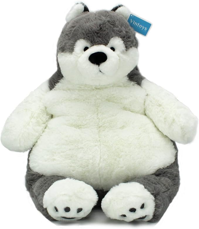 Siberian Husky Dog Plush Big Hugging Pillow Stuffed Cotton Puppy Plush Animals Toy 23"