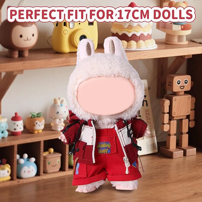 Coolcandy 17cm Doll Clothes, Fashionable Dolls Outfit with Accessories Suit, Stylish Adorable Dolls Clothes Set, Soft Fabric, Detailed Stitching(Doll Not Included)