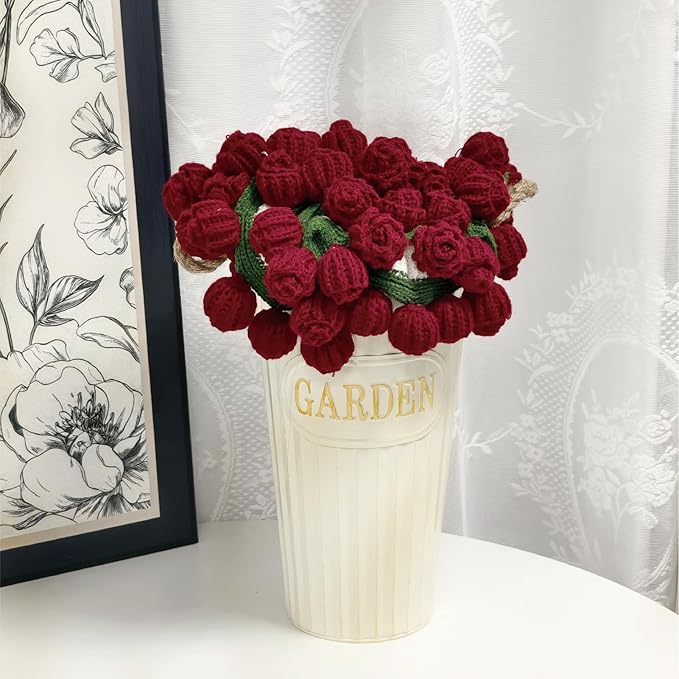 Crochet Flowers Bouquet Blanket, Handmade Rose Blanket, 59 Inch Round Floral Soft and Romantic Gifts for Birthday, Mother's Day, Valentine's Day, Home Decor, Bed, Sofa