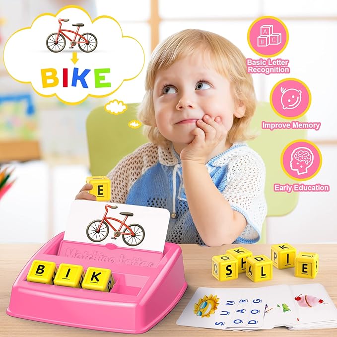 Educational Toys for 3 4 5 Year Old for Toddlers 2-4 Year Matching Letter Games for 3-5 Montessori Toys for Kids Toy for Ages 2-4 4-6 Birthday Halloween Christmas Easter Gifts for 3-5 Year Old