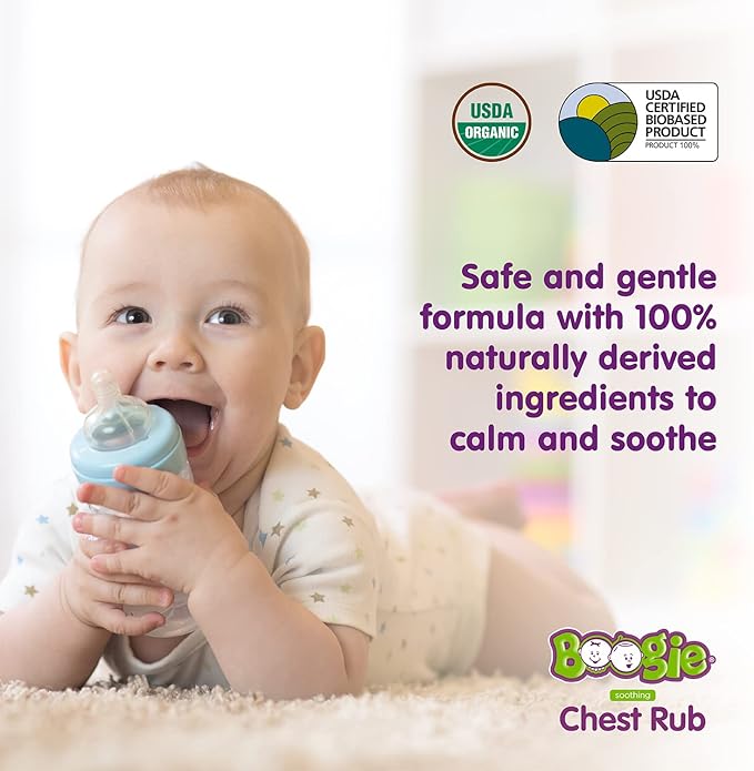Boogie Chest Rub Stick for Soothing Relief, Petroleum-Free, USDA Organic, Naturally Derived, Soothing Eucalyptus and Lavender, 0.49 oz (Pack of 1)
