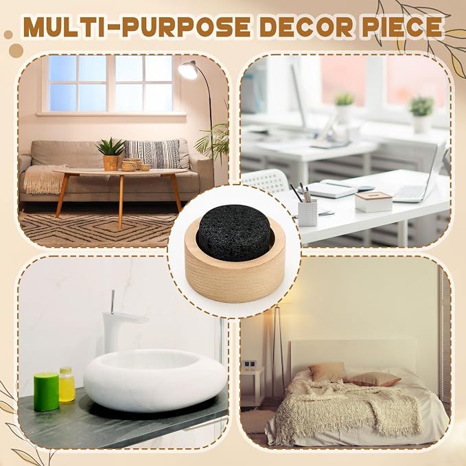 Chunful 4 Pcs Lava Rock Essential Oil Diffuser Lava Stone Passive Diffuser for Sauna Decorating at Home, Office, Bedroom, Bathroom or Car, and Gift-Giving