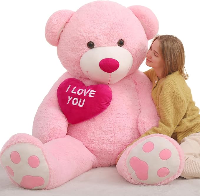 Tezituor Giant Teddy Bear Stuffed Animals 6 Feet - “I Love You”Red Heart Human Size Teddy Bear for Girlfriend,Boyfriend,Wife,Lover-Birthday, Anniversary, Valentines, or Long Distance