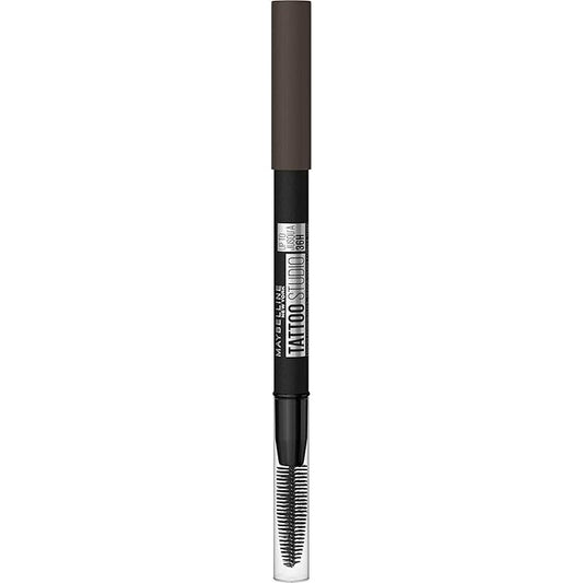 Maybelline TattooStudio Waterproof Eyebrow Pencil, Sharpenable, Longwear, Long Lasting, Pigmented Eyebrow Pencil for Defined Brows, Black Brown, 1 Count