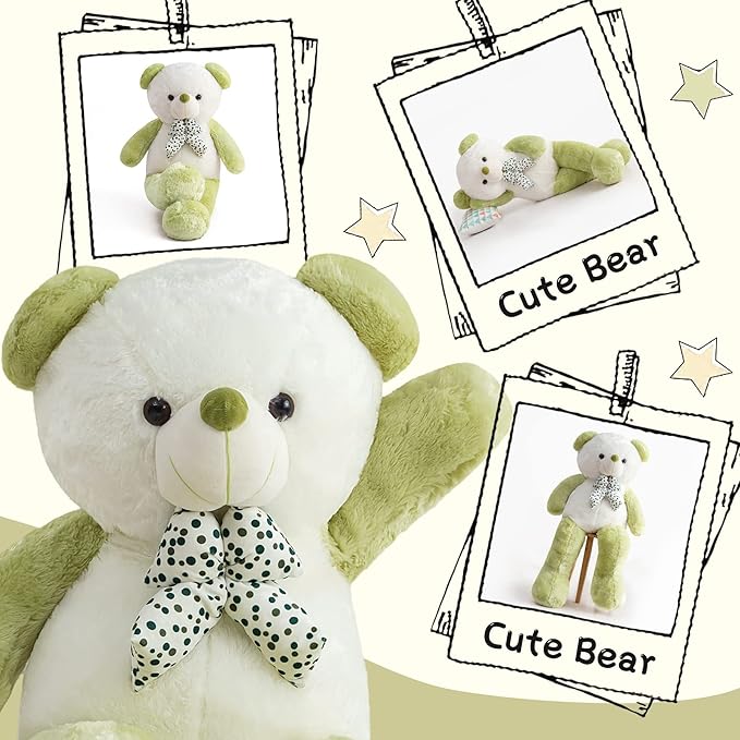 Big Teddy Bear Stuffed Animal Giant Teddy Bear 4 Feet Extra Large Stuffed Animals Green Teddy Bear Huge Plushies Stuffed Bear Plush Toy Big Bear Stuffed Animal for Girls Birthday Christmas
