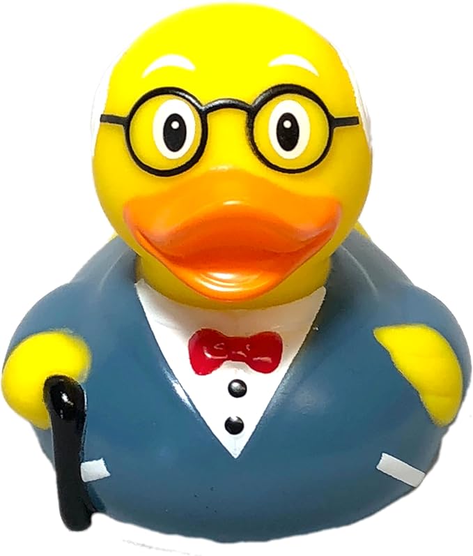 3 Inch Grandpa Rubber Duck Bath Toy, Collectable, Fun for All Ages, Auto Dash Decoration, Crusing Vacation Gift, Party Favors, Office, School, Home