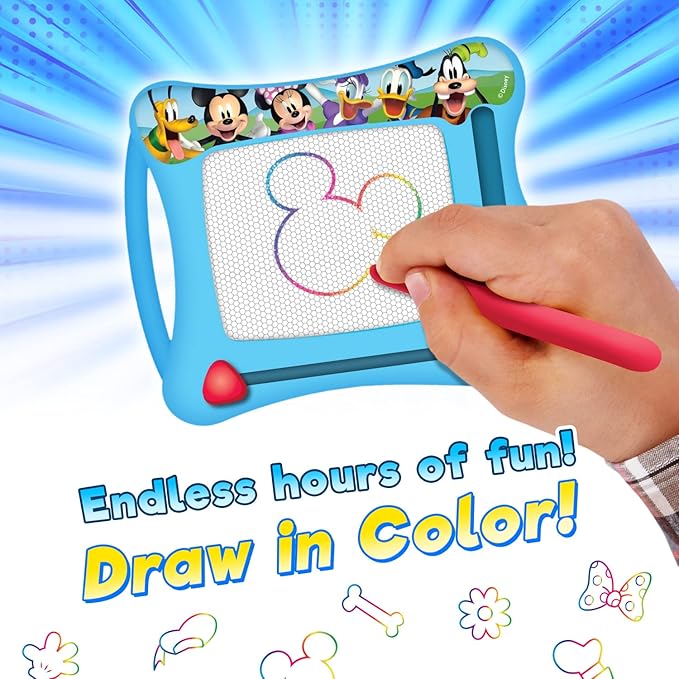JA-RU Disney Mickey Mouse Magic Magnetic Drawing Board (1 Toy) Draw, Sketch & Doodle Tablet for Kids, Boys & Girls. Car Trip Game & Activity Travel Toys. Mess-Free Educational Learning Pad. A-6906-1s