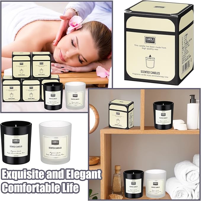 MTLEE 24 Pcs Candles for Home Scented Aromatherapy Jar Candle Gift for Women Bulk 8 Long Lasting Aromatherapy Jar Soy Wax Candle Gift for Mother`s Day Christmas Birthday(Elegant Style,Fresh Scent)
